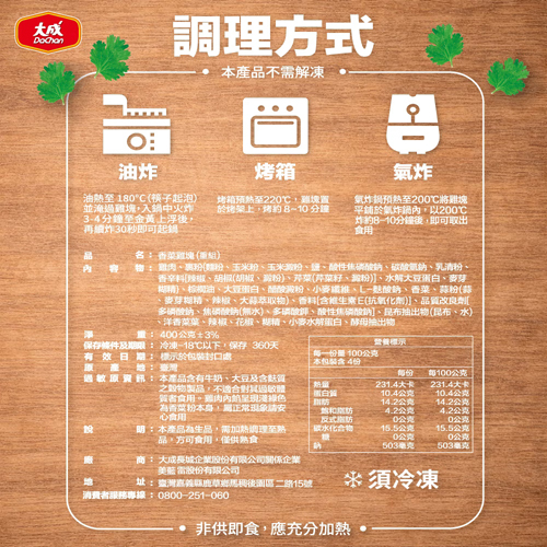 【大成】香菜雞塊